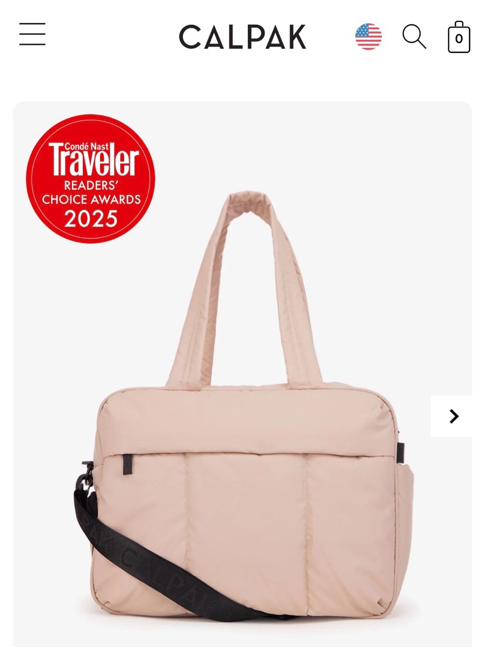 Calpak Luka Duffel in Rose Quartz